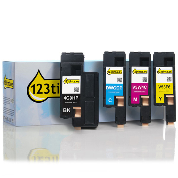 Pack ahorro Dell C1660w: 593-11130, 28, 29, 31 toner negro + 3 colores (marca 123tinta)  130174 - 1
