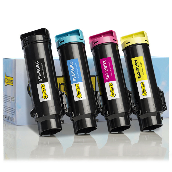 Pack ahorro Dell H625cdw/ H825cdw / S2825cdn: 593-BBSG, BBSC, BBRX, BBRY toner negro + 3 colores (marca 123tinta)  130500 - 1