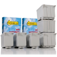 Pack ahorro Epson: 3 x T019 negro + 3 x T020 color (marca 123tinta) C13T01940110C C13T02040110C 110655