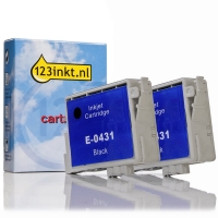 Pack ahorro Epson: Pack doble T0431 cartucho de tinta negro XL (marca 123tinta) C13T04314010 022373