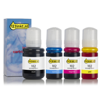 Pack ahorro Epson: serie 102 negro + 3 colores (marca 123tinta)
