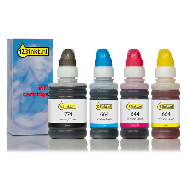 Pack ahorro Epson: serie 774/664 (negro + 3 colores) (marca 123tinta) C13T66464AC 127067 - 1