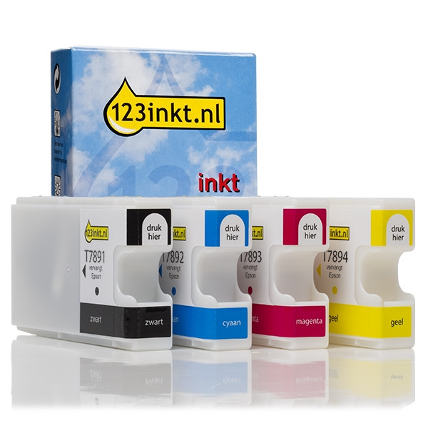 Pack ahorro Epson: serie T789 (negro + 3 colores) marca 123tinta C13T789140C C13T789240C C13T789340C C13T789440C 127021 - 1