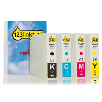 Pack ahorro Epson: serie T907 (negro + 3 colores) marca 123tinta C13T907140C C13T907240C C13T907340C C13T907440C 127059