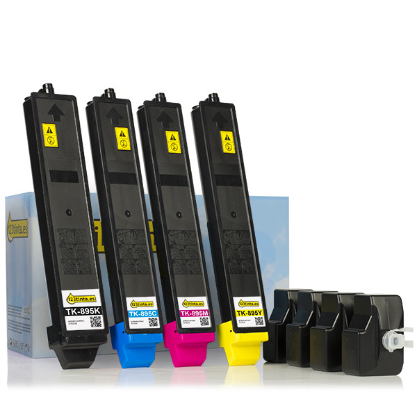 Pack ahorro Kyocera: TK-895K / C / M / Y negro + 3 colores (marca 123tinta)  130256 - 1