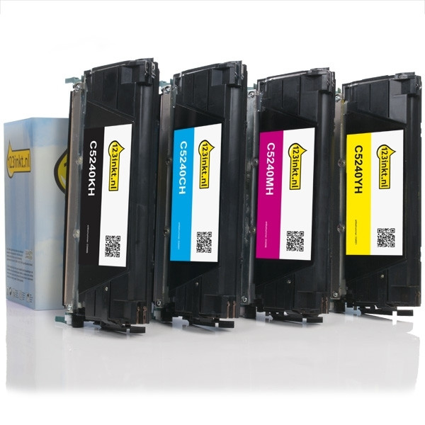 Pack ahorro Lexmark: C5240KH, CH, MH, YH negro + 3 colores (marca 123tinta)  130276 - 1