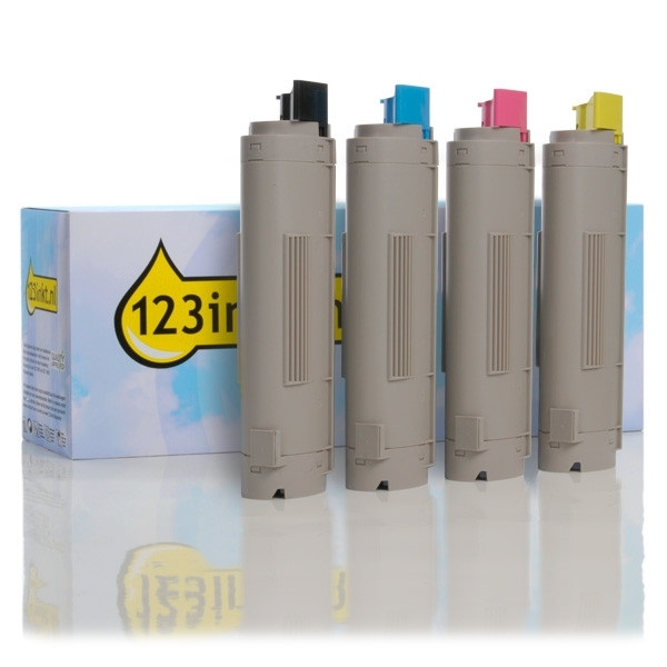 Pack ahorro de OKI: 43865724, 23, 22, 21 negro + 3 colores (marca 123tinta)  130066 - 1