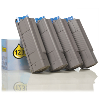 Pack ahorro de OKI: 44315308, 07, 06, 05 negro + 3 colores (marca 123tinta)  130057