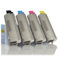 Pack ahorro de OKI: 44318608, 07, 06, 05 negro + 3 colores (marca 123tinta)  130051