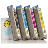 Pack ahorro de OKI: 44844616, 15, 14, 13 negro + 3 colores (marca 123tinta)  130078