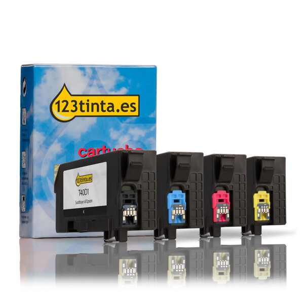 Pack de Epson serie T40D negro + 3 colores (marca 123tinta)  127091 - 1
