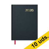 Pack x10: Agenda 2026 A5 día vista negra 426803