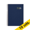 Pack x10: Agenda 2026 A5 espiral día vista azul oscuro