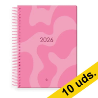 Pack x10: Agenda 2026 A5 espiral día vista rosa 426817