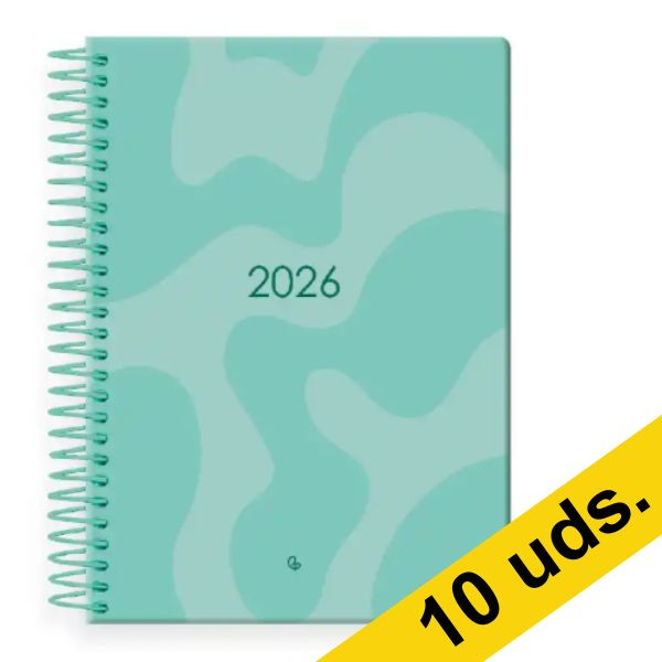 Pack x10: Agenda 2026 A5 espiral día vista turquesa 426819 Pack x10: Agenda 2026 A5 espiral día vista turquesa 426819 - 1
