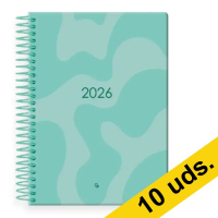 Pack x10: Agenda 2026 A5 espiral día vista turquesa 426819
