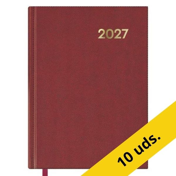 Pack x10: Agenda 2027 A5 día vista burdeos 427643 - 1
