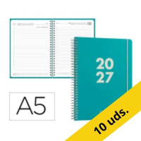 Pack x10: Agenda 2027 A5 espiral día vista turquesa