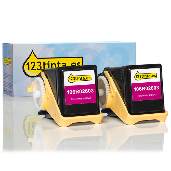 Pack x2 Xerox 106R02603 toner magenta XL (marca 123tinta) 106R02603C 047843 - 1