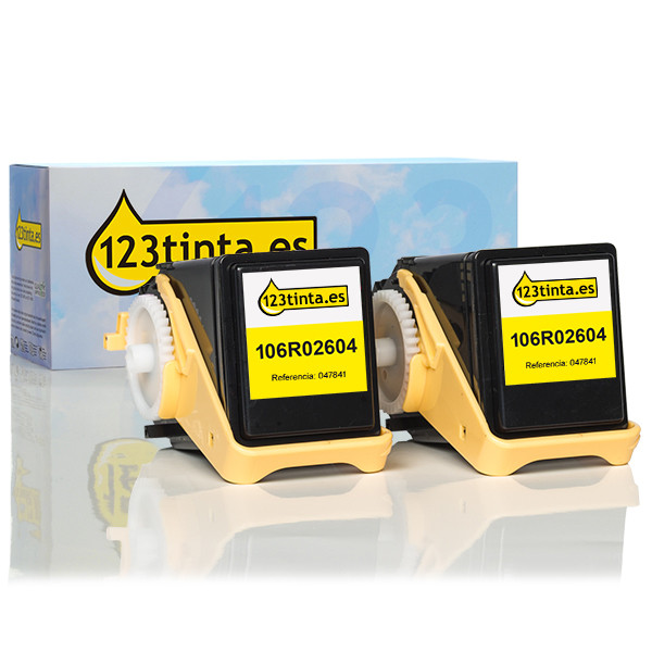 Pack x2 Xerox 106R02604 toner amarillo XL (marca 123tinta) 106R02604C 047841 - 1