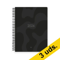 Pack x3: Agenda 2026 A5 espiral día vista - negro 426810
