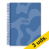 Pack x3: Agenda 2026 A5 espiral día vista azul