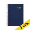 Pack x3: Agenda 2026 A5 espiral día vista azul oscuro