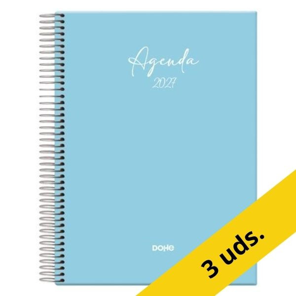 Pack x3: Agenda 2027 A5 espiral día vista azul 427652 - 1