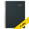 Pack x3: Agenda 2027 A5 espiral semana vista negra 427646 - 1