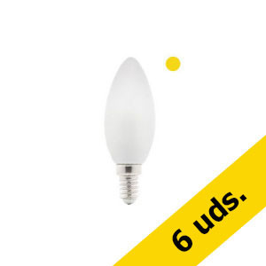 Pack x6: Bombilla LED E14 C35 Luz Cálida Vela Mate (4W)  426120 - 1