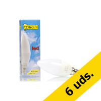 Pack x6: Bombilla LED E14 C35 Luz Cálida Vela Mate (5.5W) - 123tinta  LDR01541