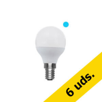 Pack x6: Bombilla LED E14 G45 Luz Fría Redonda Mate (5W)