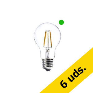Pack x6: Bombilla LED E27 A60 Luz Neutra Pera Filamento (6W)  426118 - 1