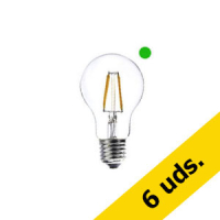 Pack x6: Bombilla LED E27 A60 Luz Neutra Pera Filamento (6W)