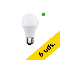 Pack x6: Bombilla LED E27 A60 Luz Neutra Redonda Mate (5W)