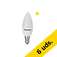 Bombilla LED E14 C35 Luz Cálida Vela Mate (4W) - Panasonic | Pack 6 uds