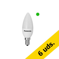 Panasonic Pack x6: Bombilla LED E14 C35 Luz Neutra Vela Mate (4W) - Panasonic  204633