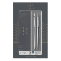 Parker Jotter Set de acero inoxidable con bolígrafo y portaminas cromado (tinta azul) 214046