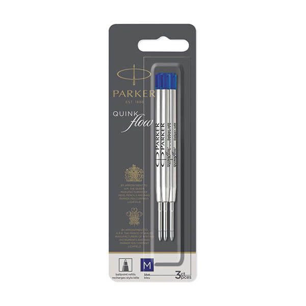 Parker Quinkflow Recambio para bolígrafo de punta mediana azul 3 unidades 424488 - 2