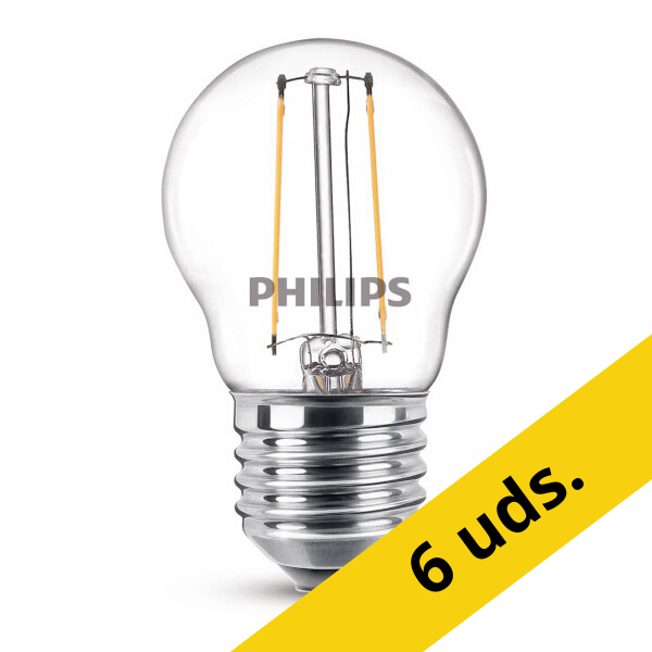 Philips Bombilla E27 LED blanco cálido 2W (25W) | Pack 6 uds LPH02371 - 1