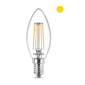 Philips Bombilla LED E14 C35 Philips Luz Cálida Vela Filamento (4,3W) 929001889755 LPH02437 - 1
