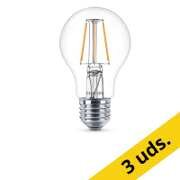 Philips Bombilla LED E27 EyeComfort pera filamento luz cálida (4.3W) | Pack 6 uds