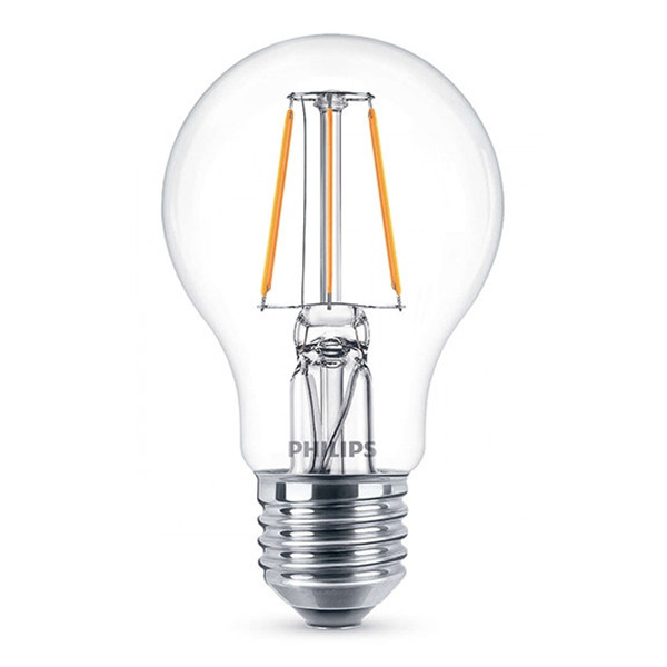 Philips Bombilla LED E27 Philips EyeComfort pera filamento luz cálida (4.3W)  LPH02334 - 1