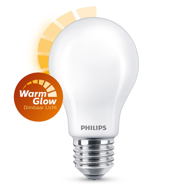 Philips Bombilla LED E27 WarmGlow bola mate regulable luz cálida (5.9W)