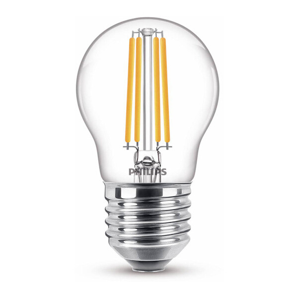 Philips Bombilla LED E27 bola filamento luz cálida (6,5W) LPH02374 - 1