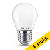 Philips Bombilla LED E27 bola mate luz fría (6,5W) | Pack 6 uds