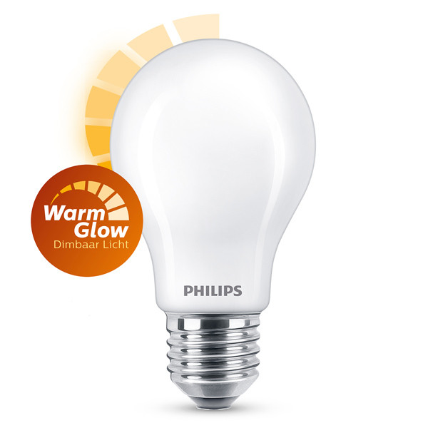 Philips Bombilla LED E27 mate regulable  luz cálida (3.4W)