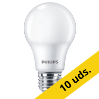 Philips Bombilla LED E27 pera mate 8W (60W) | Pack 10 uds