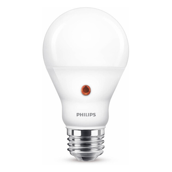 Philips Bombilla LED E27 pera mate con sensor día/noche de 7,5 W (60 W)