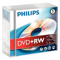 Philips DVD+RW regrabable de 5 unidades 098014